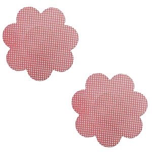 Red Silver Dot Flower Nipple Pasties Adhesive | Festival Rave Lingerie